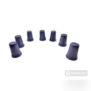 Set Of 7 Vintage Japanese Blue Lusterware Salt and Pepper Shakers With Cork Plug